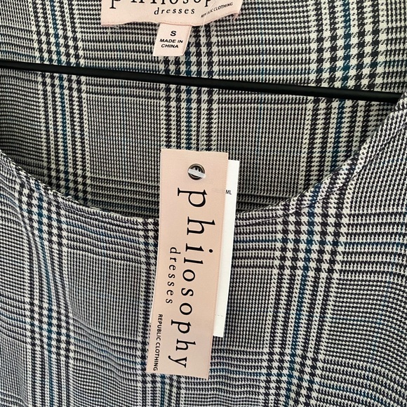 Philosophy black and white plaid shift dress size small - Picture 4 of 9